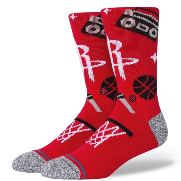 NWT STANCE NBA HOUSTON ROCKETS LANDMARK CREW SOCKS Sz L